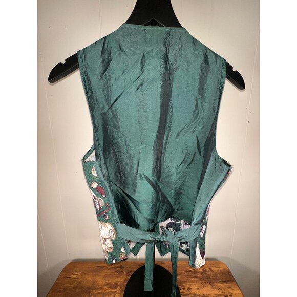 Vintage 1980 White Stag Christmas Tapestry Vest with Teddy Bears Medium Granny C - Picture 4 of 4